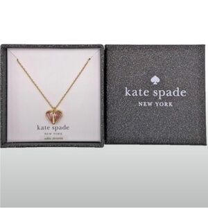 Kate Spade-Rock Solid Crystal Heart Pendant Necklace 🩷💛